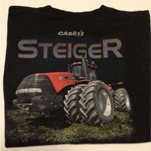 Case IH Steiger Tractor Graphic T Shirt Black Men's Size Large